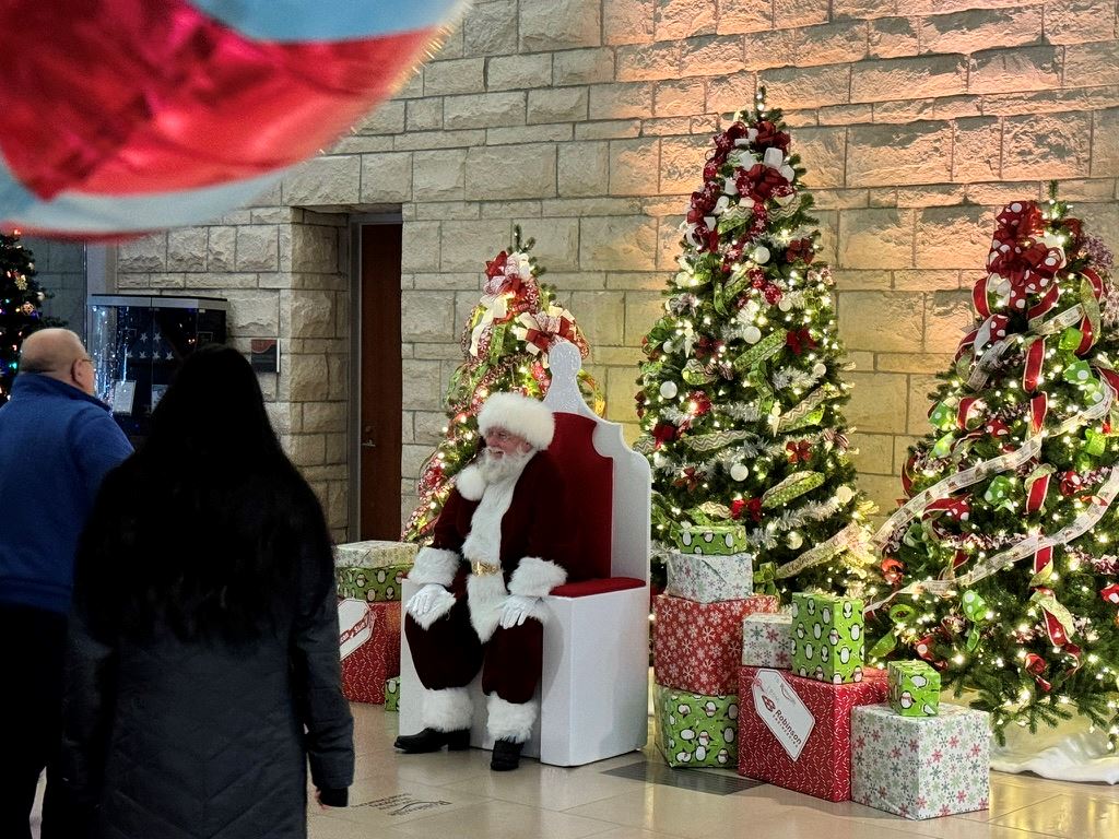Children getting their photo taken with Santa