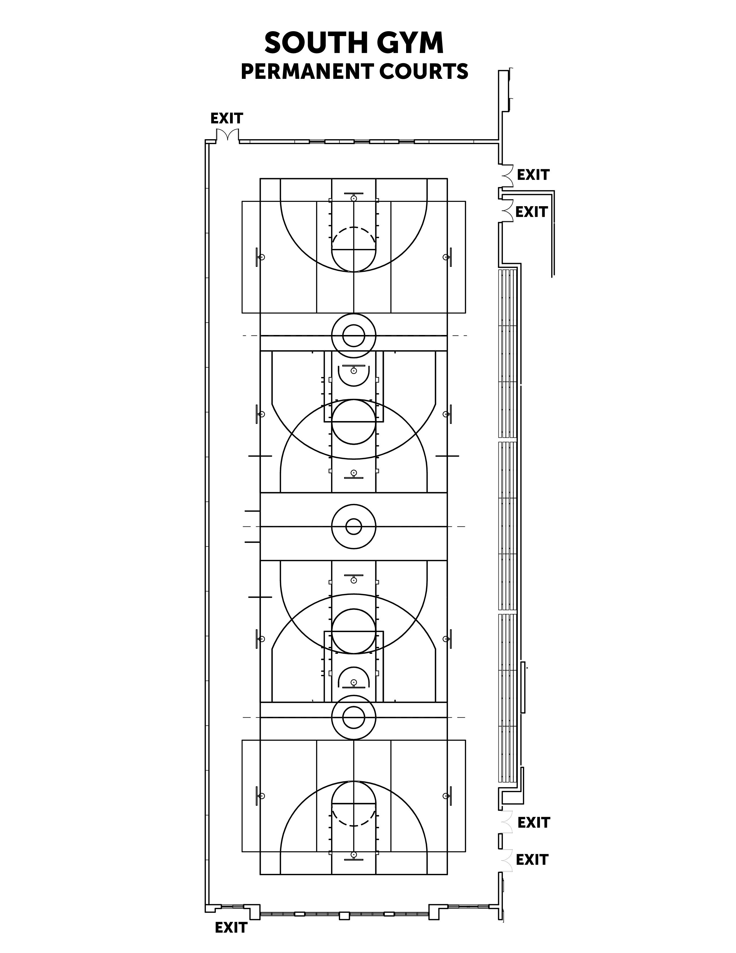 South Gym Layout at the Romeoville Athletic & Event Center