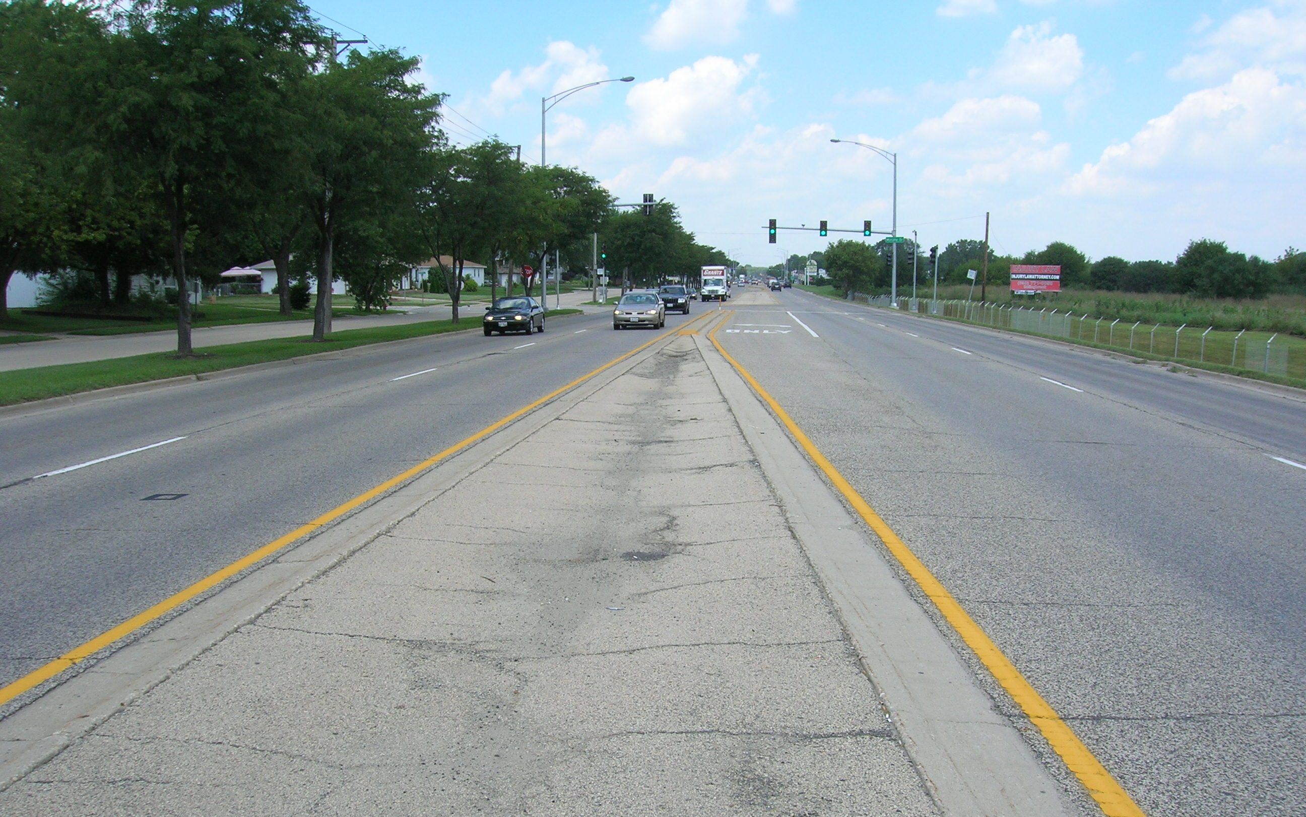 Route 53 Before Street Islands