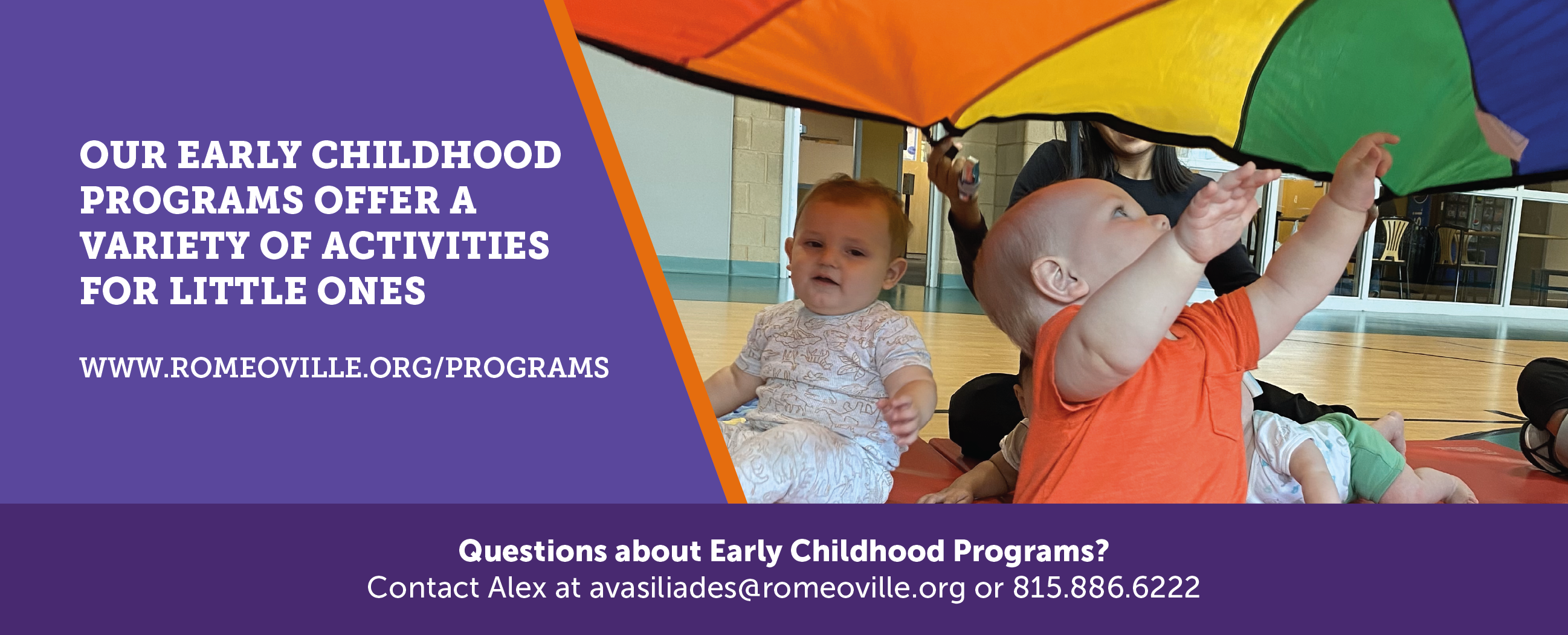Early Childhood babies playing under a colorful canopy