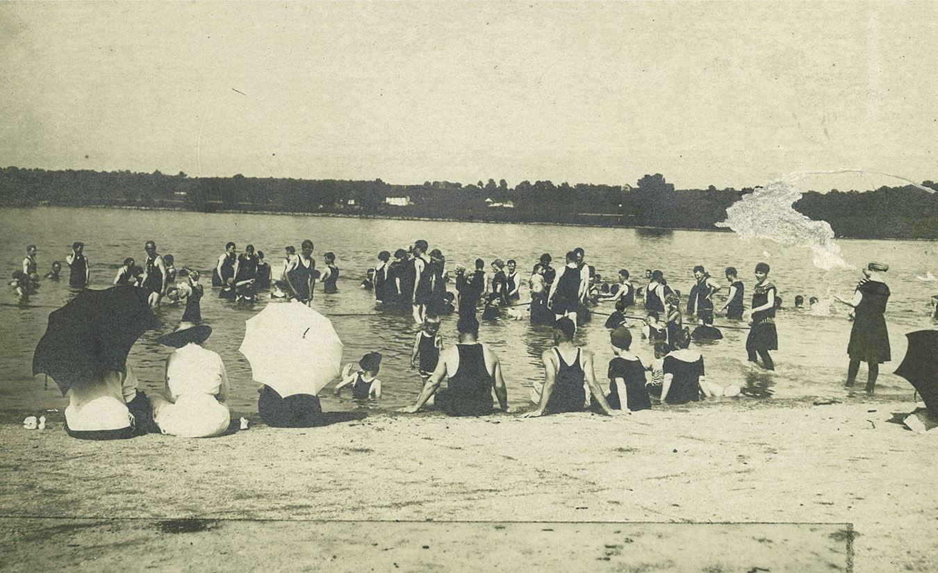 Bathers enjoy Romeo Beach